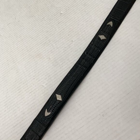 Vtg Case IH Agricultural Mens 40 Leather Belt Black Western Concho Woven - Picture 3 of 8